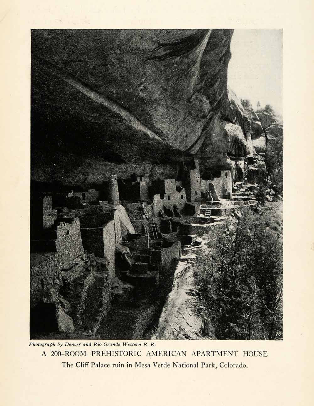 1929 Halftone Print Cliff Palace Apartments Mesa Verde National Park XGS1 - Period Paper
