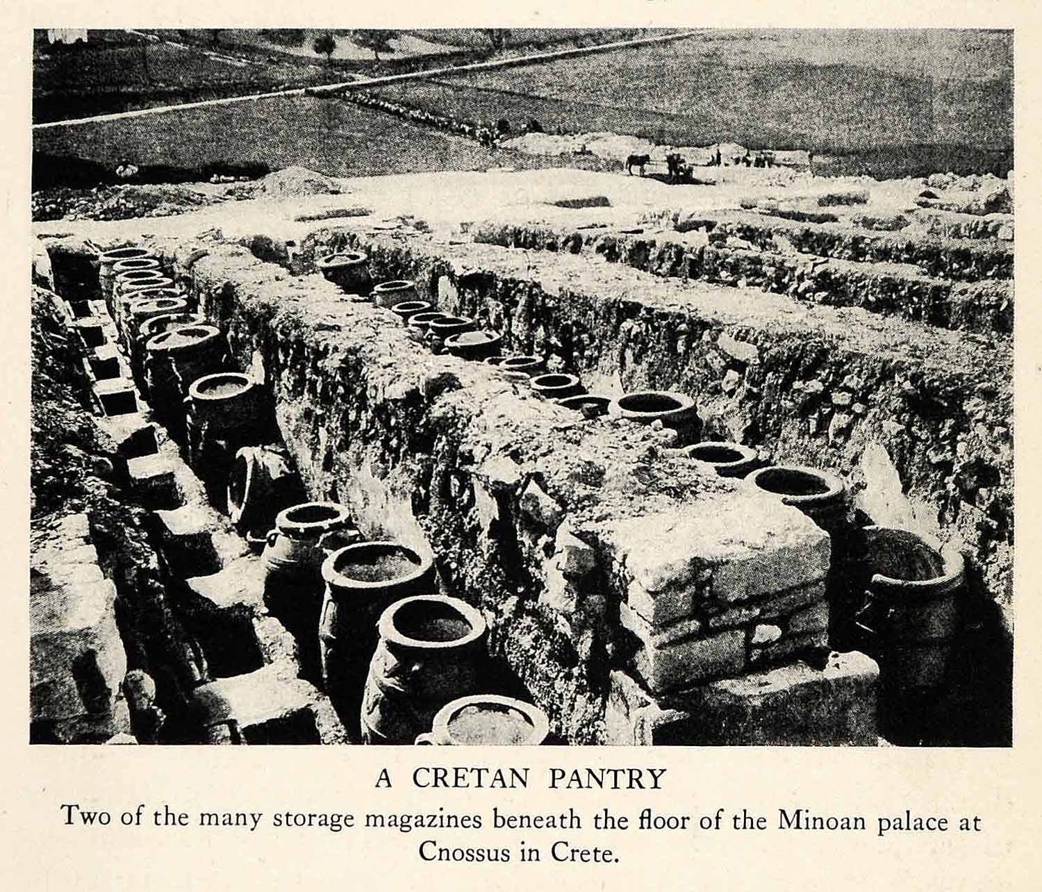 1929 Halftone Print Storage Pantry Minoan Palace Cnossus Knossus Crete XGS1