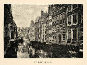 1886 Print Rotterdam City Netherlands Seaport Architecture Cityscape Rotte XGS5