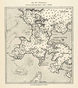 1882 Relief Line-block Map Kirkwall Scotland Mainland Orkney Island Capital XGS6