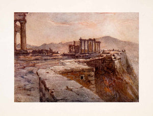 1906 Color Print Acropolis Anthes Greece Parthenon Erechtheum Propylaea XGSA3