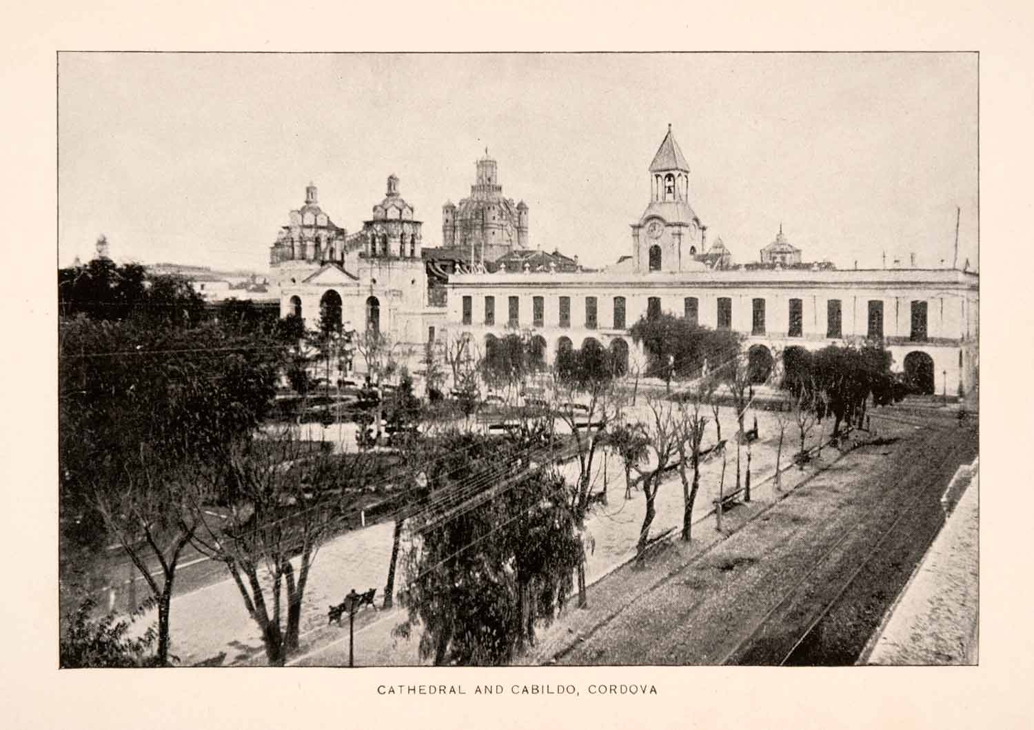 1893 Halftone Print Cathedral Cabilido Cordoba Cordova Argentina Cityscape XGSA4