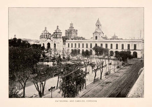 1893 Halftone Print Cathedral Cabilido Cordoba Cordova Argentina Cityscape XGSA4