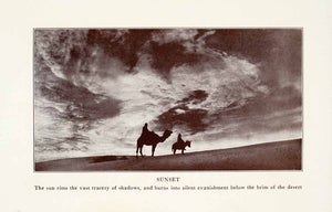 1927 Halftone Print Sunset Algeria Africa Sahara Desert Berber Camel XGSA7