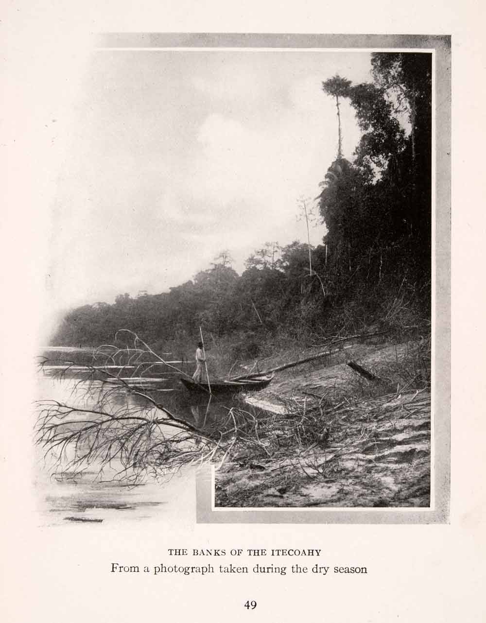1912 Halftone Print Amazon Bank Itecoahy Dry Season River Shore Jungle XGSA9