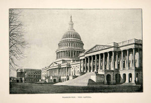 1891 Print Capitol Washington DC United States America Dome Liberty Statue XGSB4