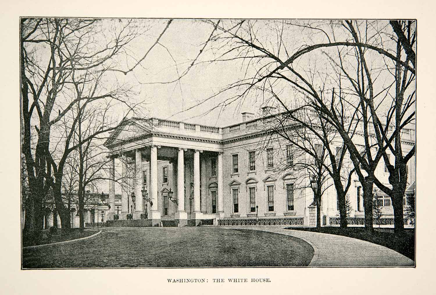 1891 Print White House President United States America Residence XGSB4