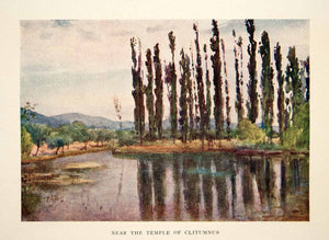 1905 Color Print Umbria Italy Tempietto Clitunno Temple Clitumnus River XGSB5