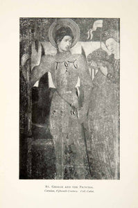 1909 Print Saint George Princess Catalonia Catalan Spain Knight Espana XGSB8