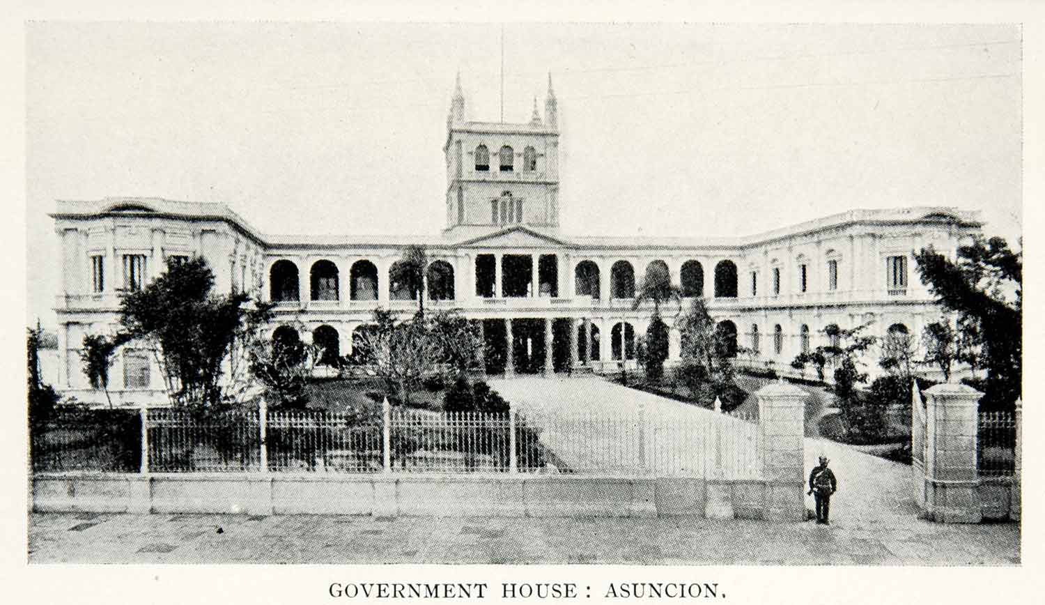 1917 Print Government House Palacio Lopez Palace Asuncion Paraguay XGSC1