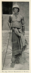 1899 Print Portrait Sultan Makongolo Muanza Africa Traditional Dress XGSC2