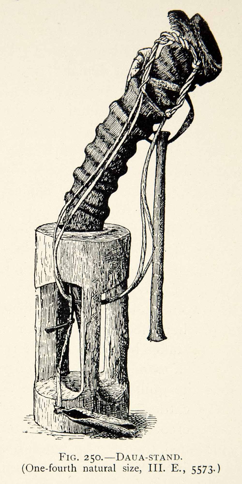 1899 Print Daua Stand Lake Victoria Africa Tool Tribal Native Holder XGSC2