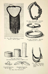 1899 Print Native Tribal Jewelry Africa Necklace Arm Band Ear Plugs Ear XGSC2
