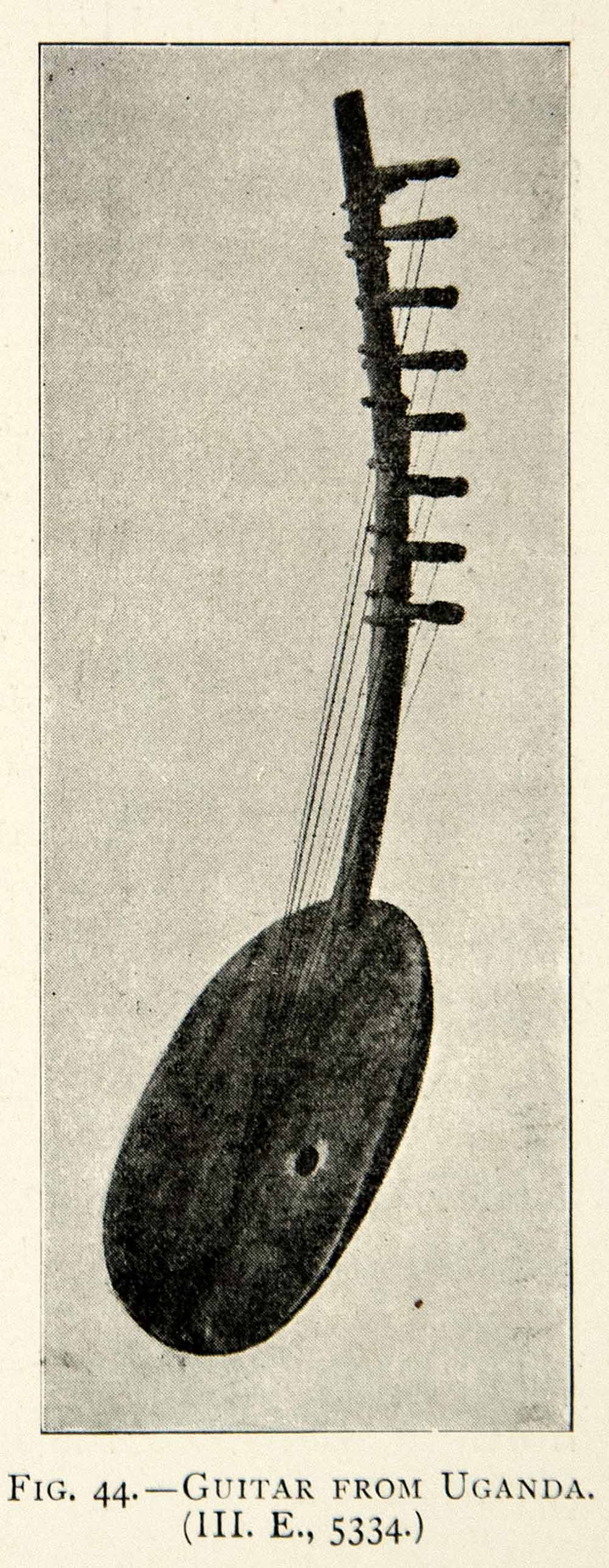 1899 Print Musical Instrument Guitar Uganda Africa Stringed Wood Hollow XGSC2