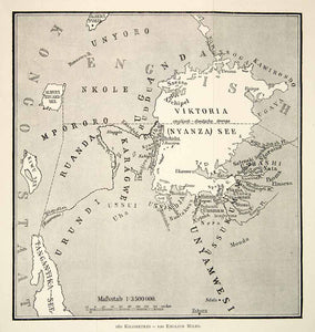 1899 Print Map Lake Victoria Nyanza Africa Ssesse Archipel Viktoria See XGSC2