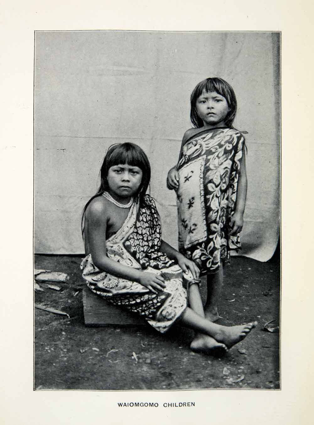 1904 Print Waiomgomo Children Cultural Dress Tribe Venezuela Ethnography XGSC3