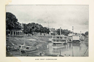 1904 Print Ciudad Bolivar Venezuela River Boats Historic Image South XGSC3