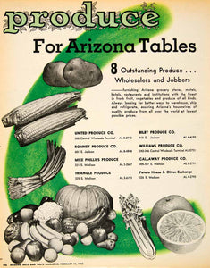 1962 Ad Produce Arizona Wholesalers Jobbers Warehouse Ship Refrigerate XGSC4