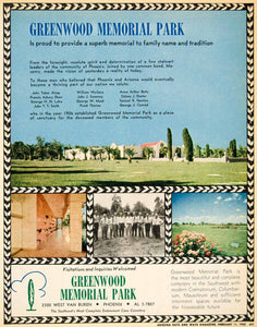 1962 Ad Greenwood Memorial Park Cemetery Crematorium Columbarium Mausoleum XGSC4