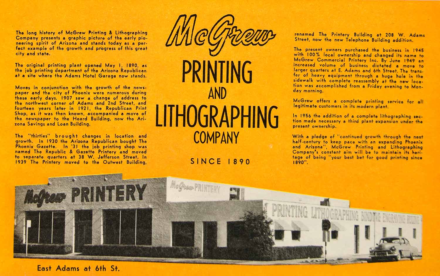 1962 Ad McGrew Printing Lithographing Service Arizona Republican Newspaper XGSC4