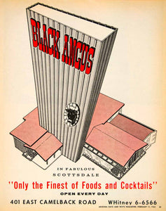 1962 Ad Black Angus Restaurant Scottsdale Arizona Steak House Anderson XGSC4