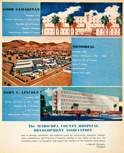 1962 Ad Maricopa County Hospital Saint Joseph Luke Samaritan Memorial XGSC4