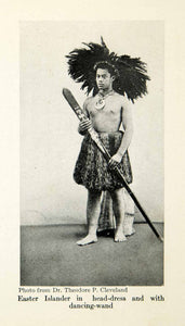 1923 Print Portrait Easter Islander Traditional Wear Headdress Dancing XGSC8