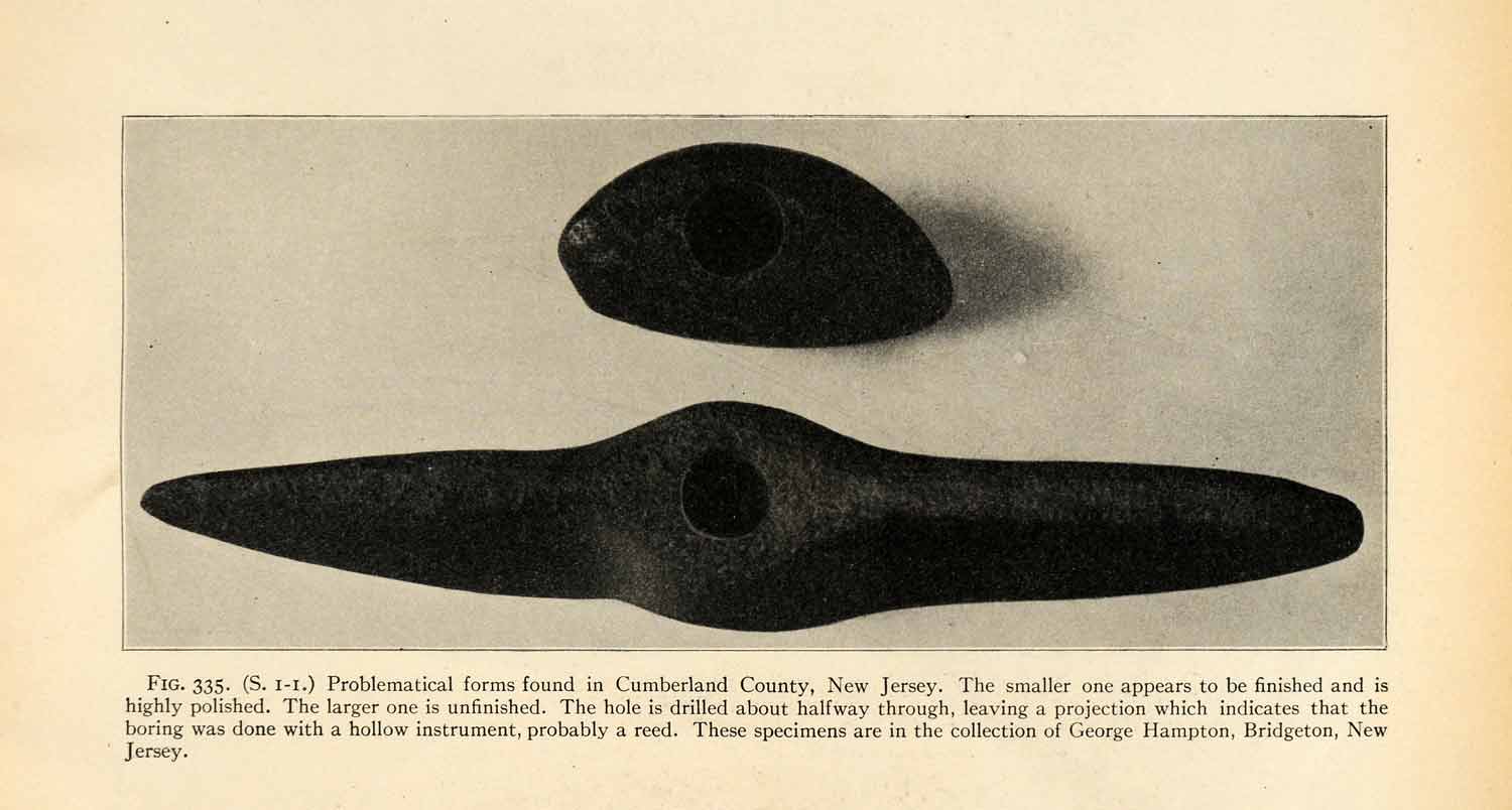1910 Print Archeology Pick Artifact Neolithic Native American Tool Ancient XGT1