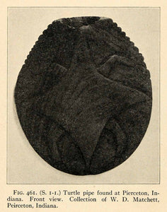 1910 Print Turtle Pipe Pierceton Indiana Tribe Indigenous People Matchett XGT1