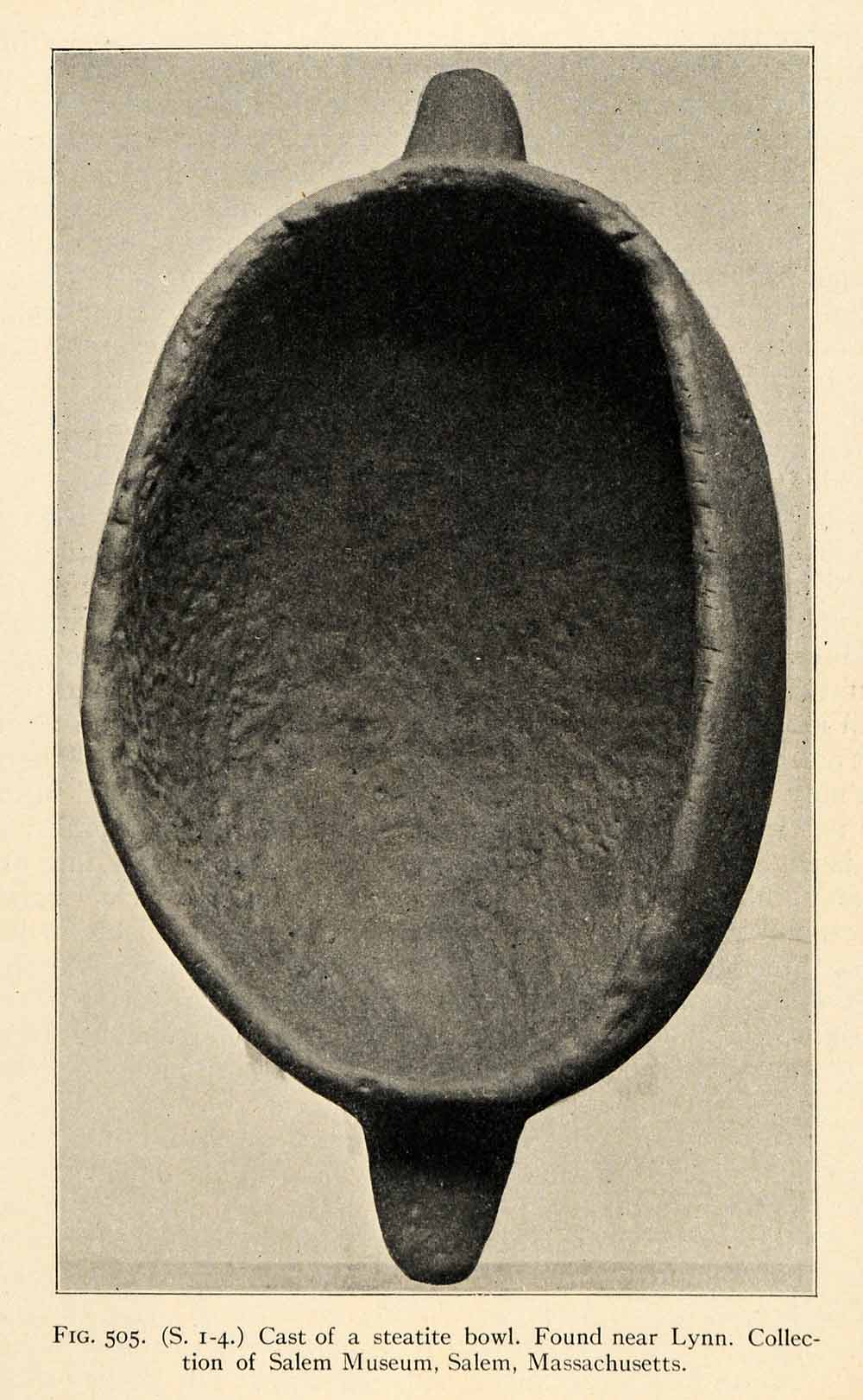 1910 Print Cast Steatite Bowl Lynn Salem Massachusetts Museum Native XGT1