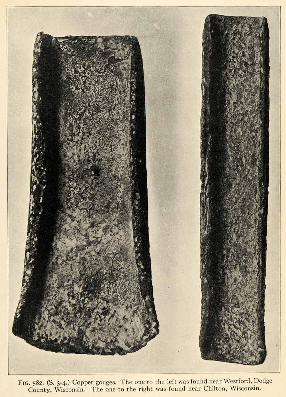 1910 Print Copper Gouge Westford Dodge Wisconsin Chilton Native Americ ...