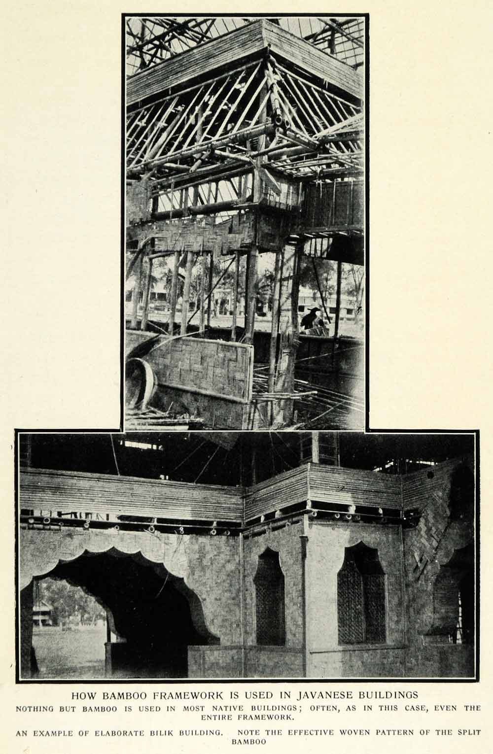 1934 Print Split Bamboo Framework Native Javanese Bilik Building XGT4