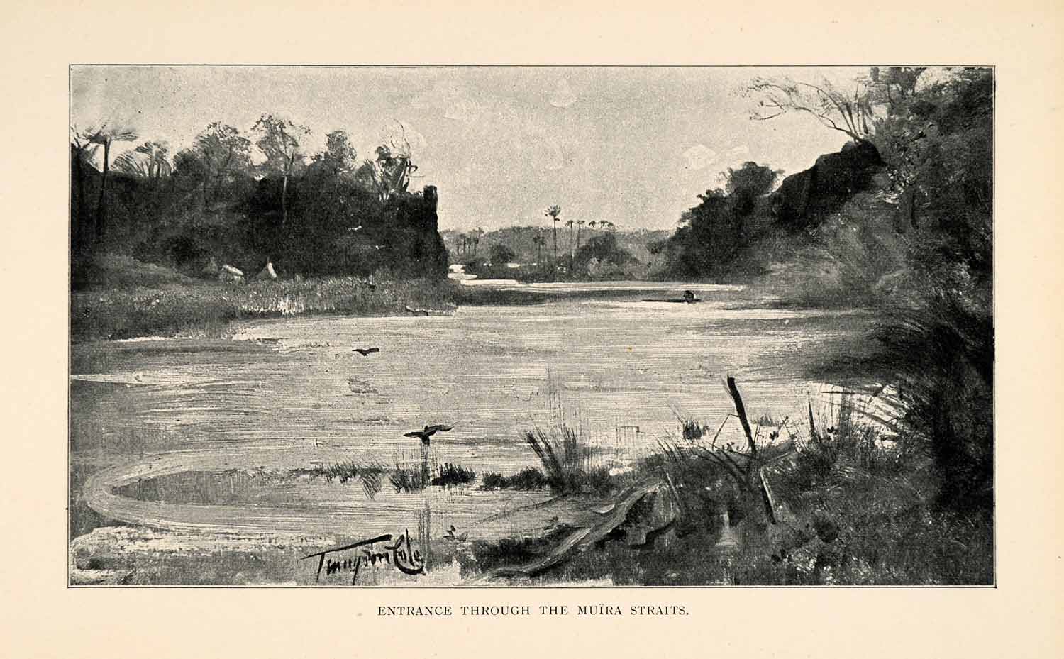 1902 Print Muira Strait Headwater Entrance Africa Zambesi Zambezi Tennyson XGT6