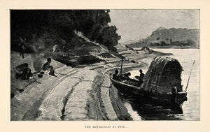 1902 Print Tennyson Cole Africa Shore River Zambezi Houseboat Boat Fishing XGT6