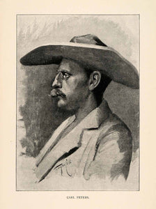 1902 Print Peters Tennyson Cole Africa Tanzania German Portrait Explorer XGT6