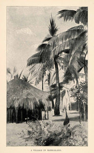 1902 Print Tennyson Cole Palm Tree Village Manicaland Africa Zimbabwe Hut XGT6