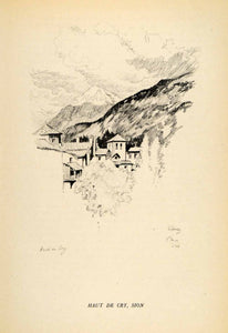 1934 Print Haut Cry Sion Switzerland Swiss Valley Sitten Sedunum Valais XGT7