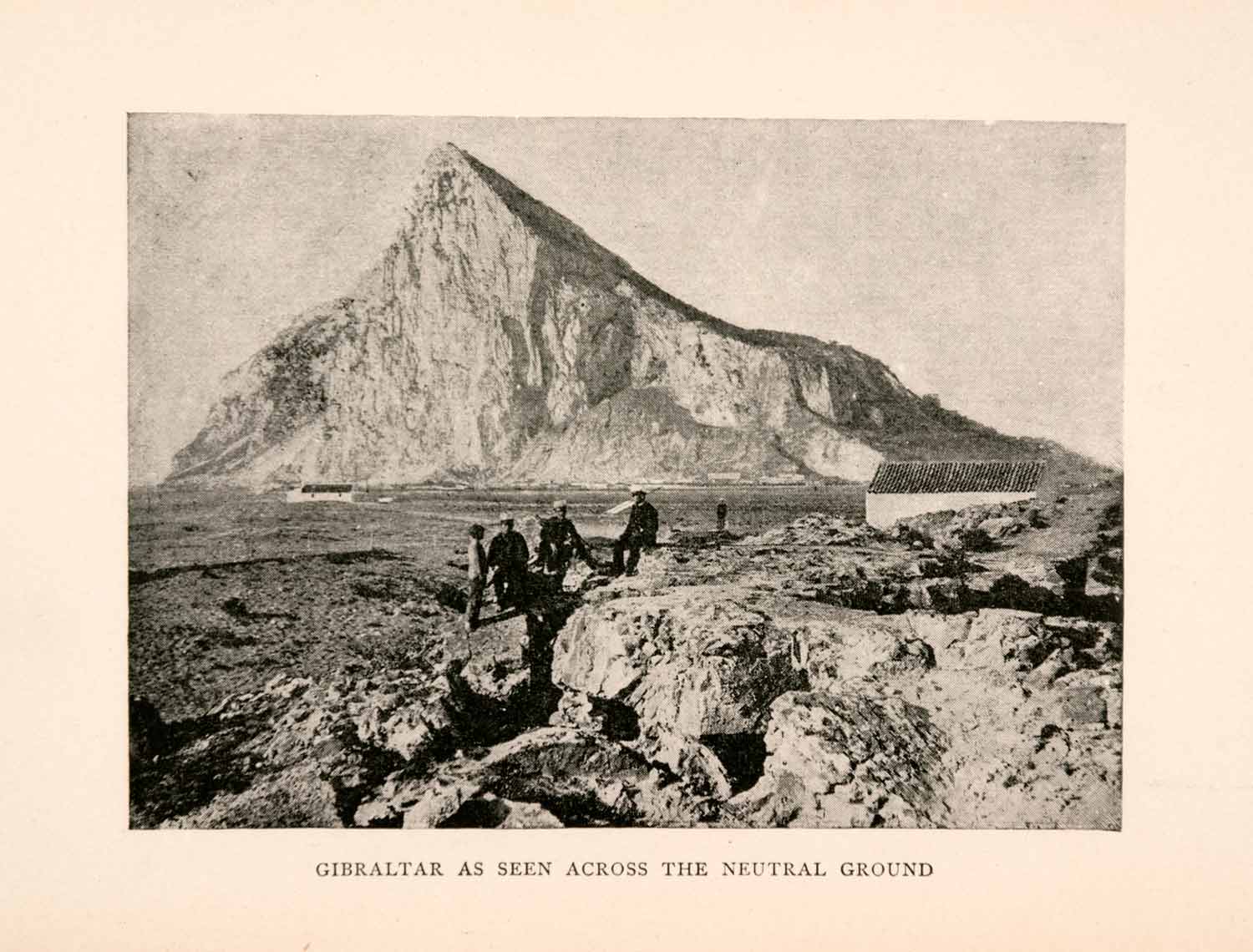 1903 Halftone Print Mediterranean Gibraltar Mountain Iberian Peninsula XGTA1