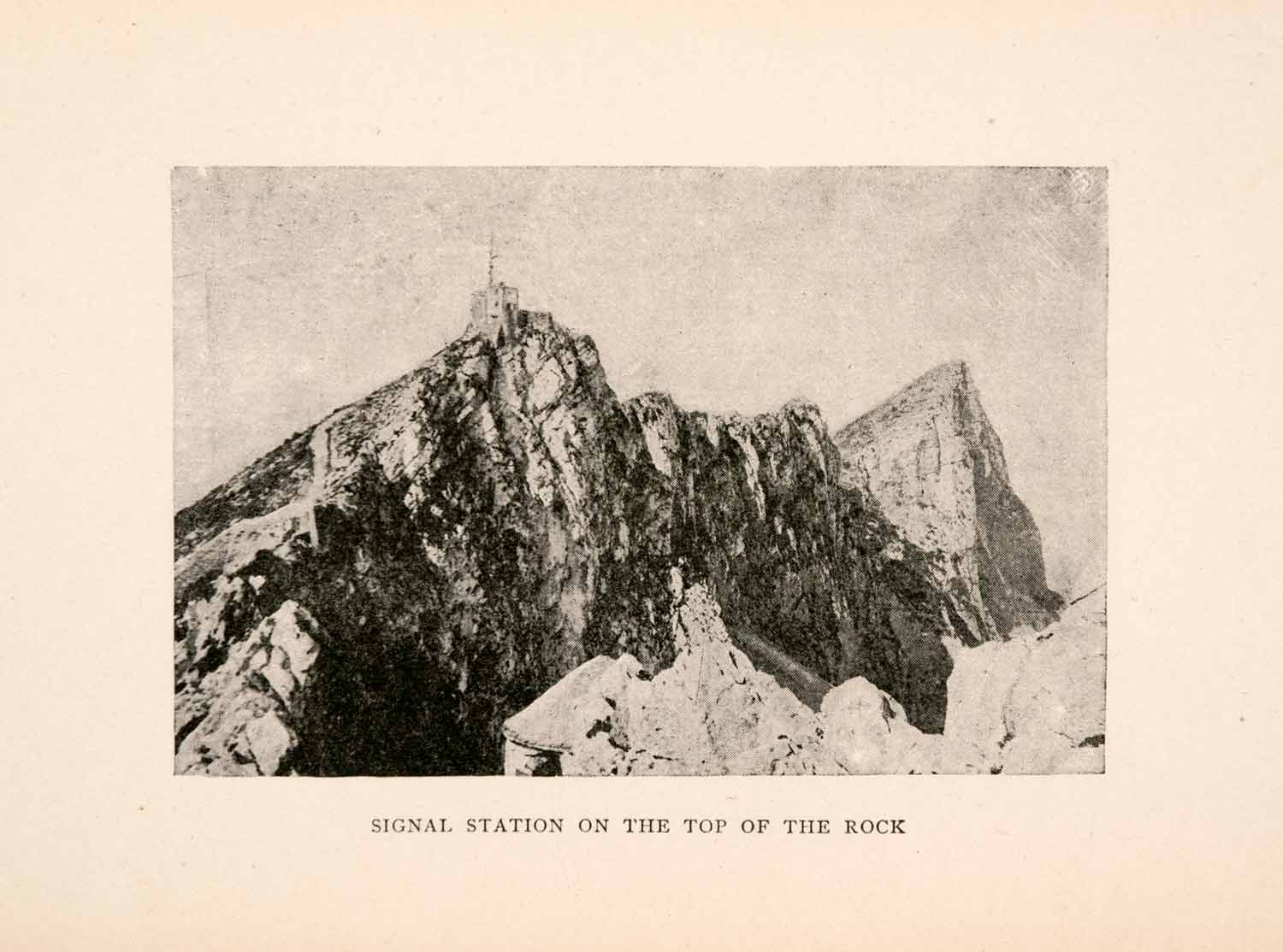 1903 Halftone Print Mediterranean Mountain Signal Station Landscape Remote XGTA1