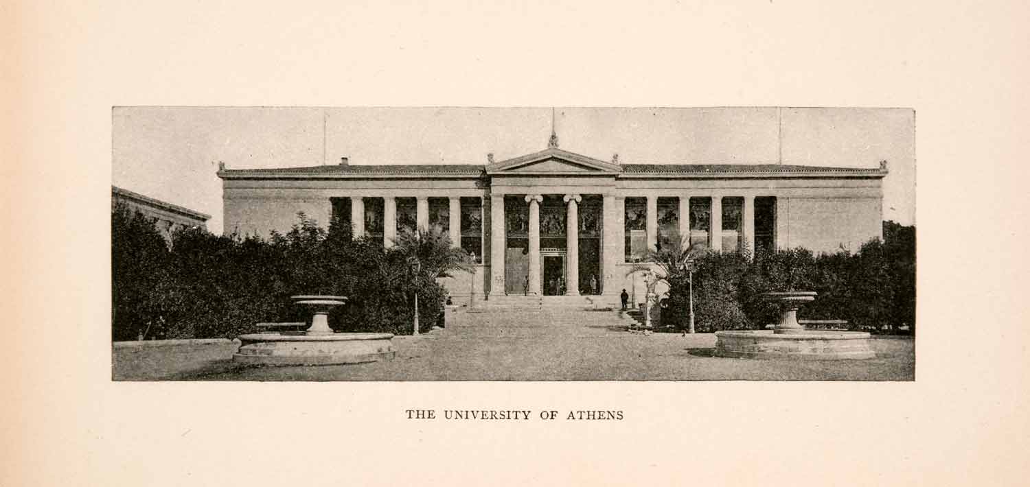1903 Halftone Print Mediterranean University Athens Greece Greek School XGTA1
