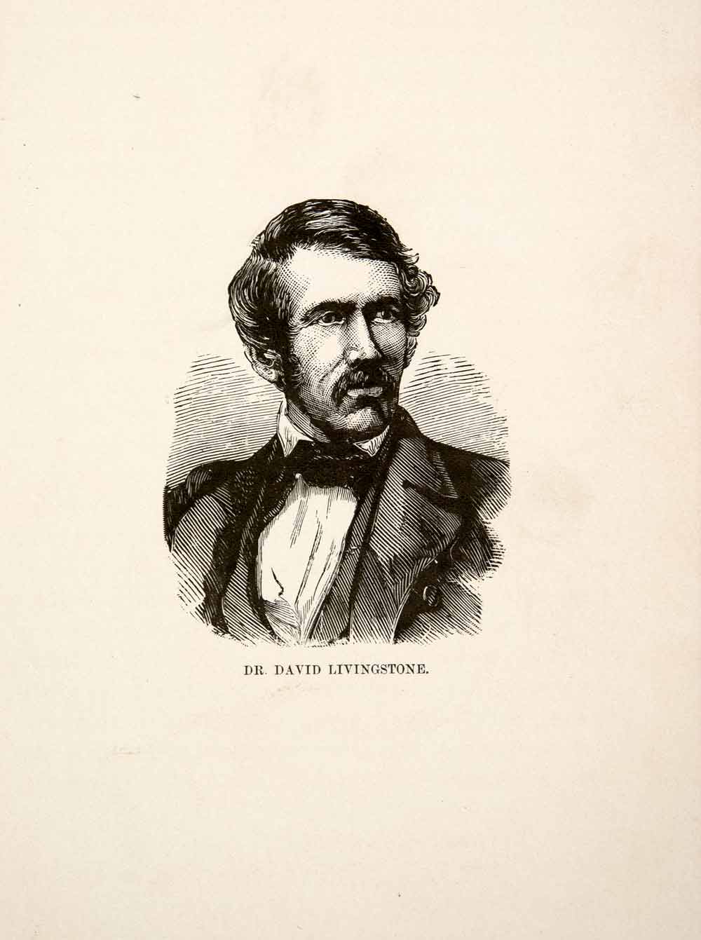 1884 Wood Engraving Livingstone Missionary Explorer Africa Stanley XGTA6