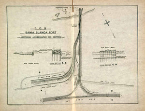 1903 Lithograph Bahia Blanca Port Wharf Steel Mole Canal Brazil Brazilian XGTA9