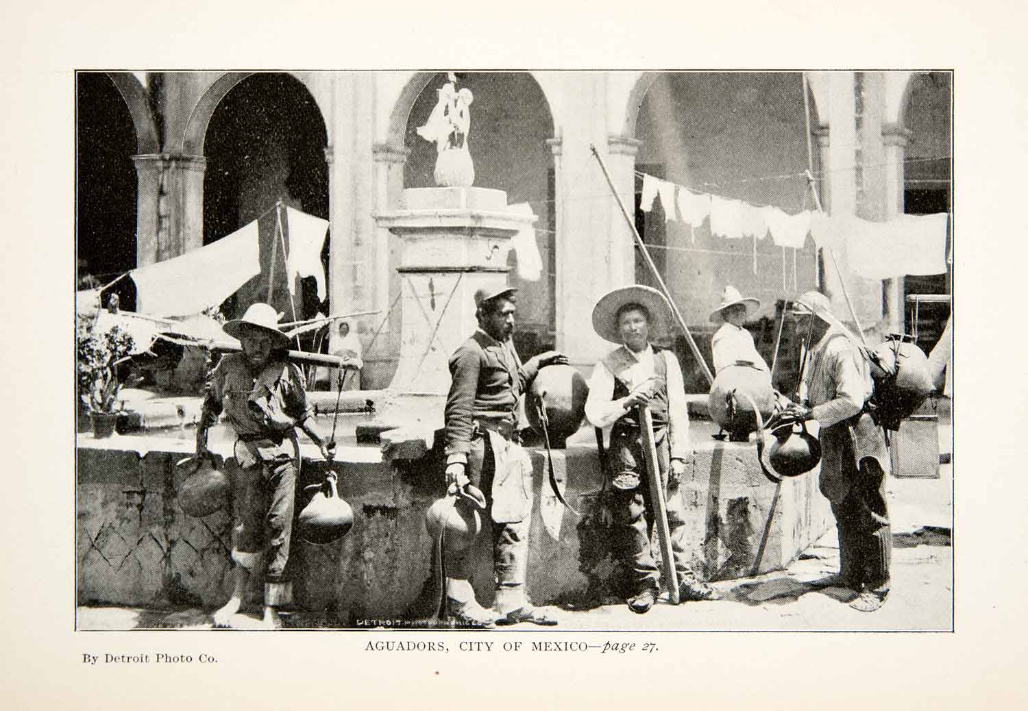 1899 Print Aguadors Mexico City Salesmen Market Vendor Bazaar Public XGTB2