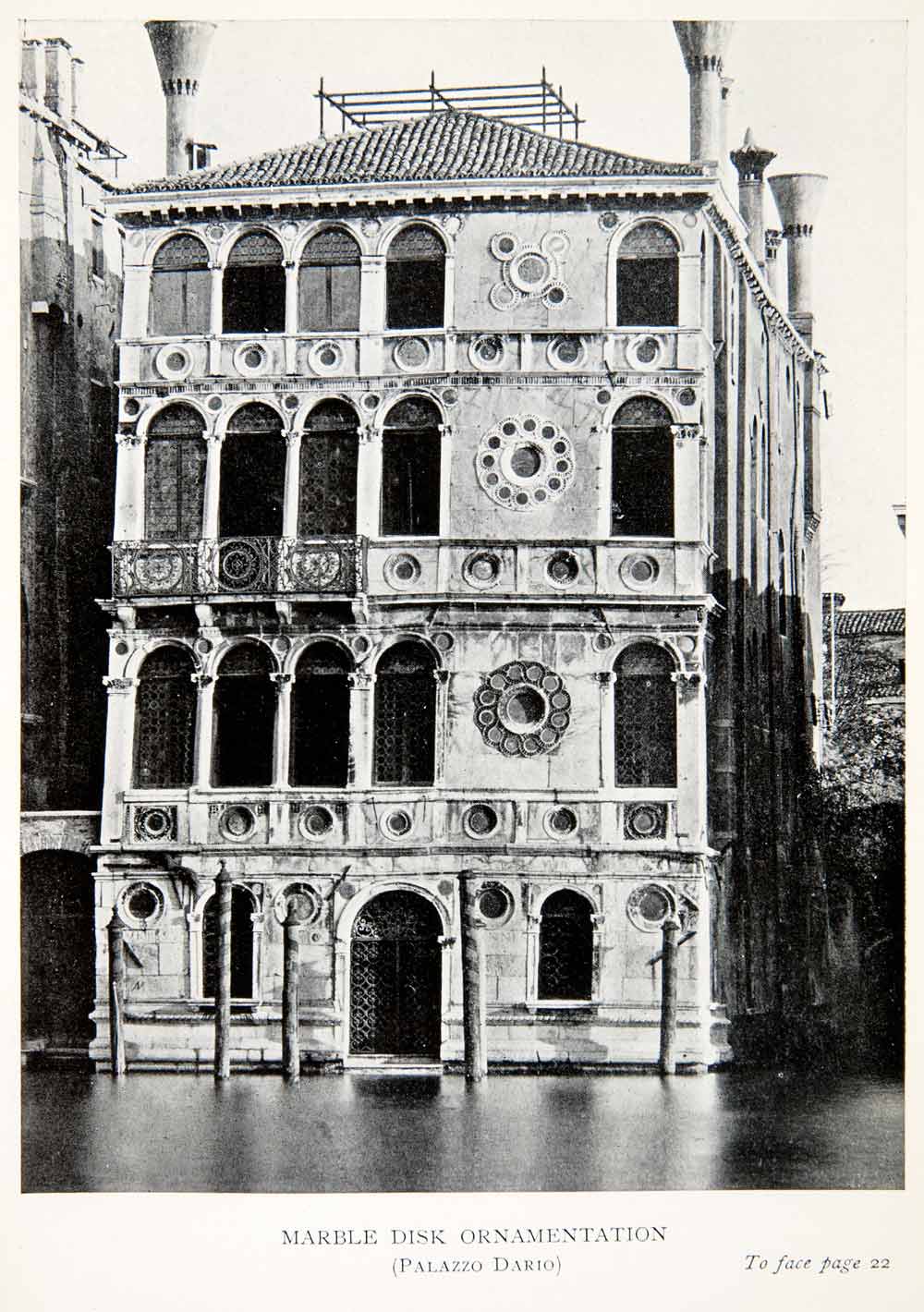 1907 Print Palazzo Dario Venice Italy Palace Grand Canal Rio Delle XGTB4