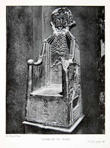 1907 Print Chair Throne Reliquary Saint Mark San Marco Basilica Venice XGTB4