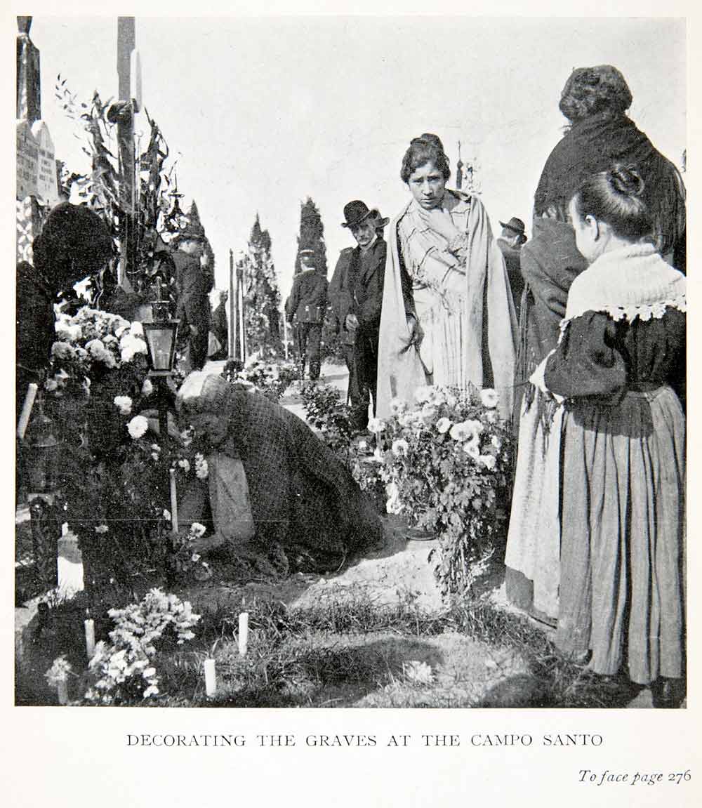 1907 Print Campo Santo San Michele Cemetery Graves Burial Funeral Venice XGTB4