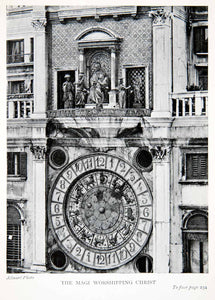 1907 Print Clock Tower Piazza San Marco Saint Mark Venice Italy Mary Jesus XGTB4