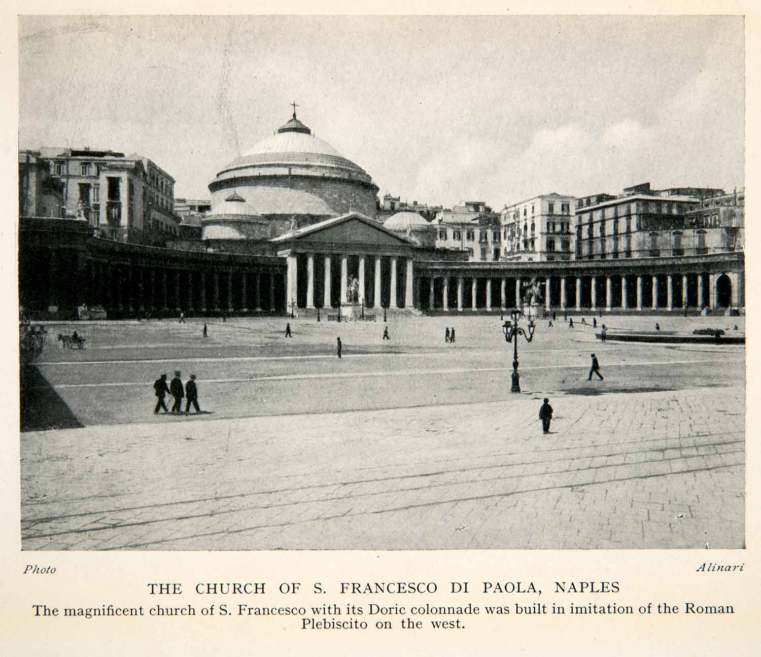 1928 Print Church San Francesco Di Paola Naples Italy Architecture Doric XGTB6