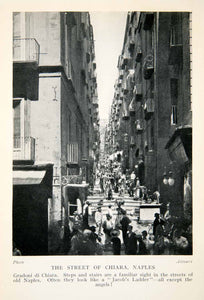 1928 Print Chiara Street Naples Italy Steps Gradoni Jacobs Ladder Europe XGTB6