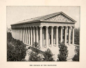 1900 Print Paris France Church Madeleine Architecture Neoclassical XGTB9